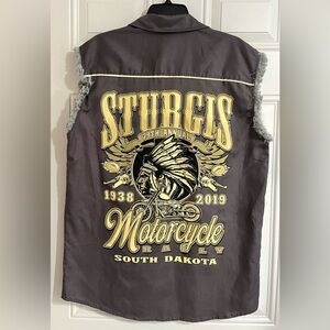 Biker’s Pride 2019 STURGIS 79 Annual Bike Rally Native American Chief Gray Shirt
